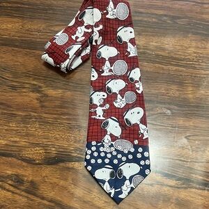 Playful Snoopy Red and Navy Tie